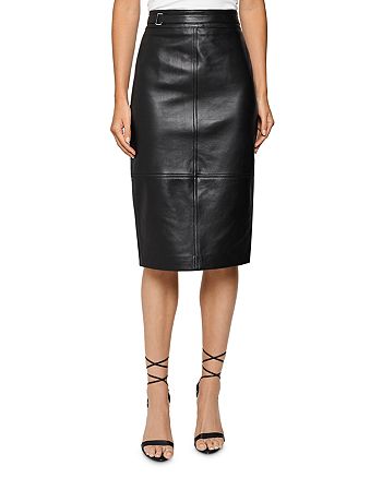 REISS Kai Leather Pencil Skirt | Bloomingdale's