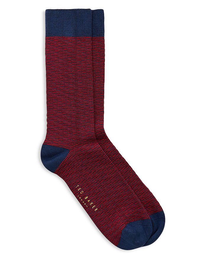 Ted Baker Wynwood Abstract Pattern Socks In Red