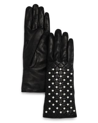 Bloomingdale's - Beaded Leather Gloves - Exclusive