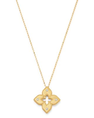 Roberto Coin - 18K Yellow Gold Petite Venetian Princess Diamond Pendant Necklace, 17"