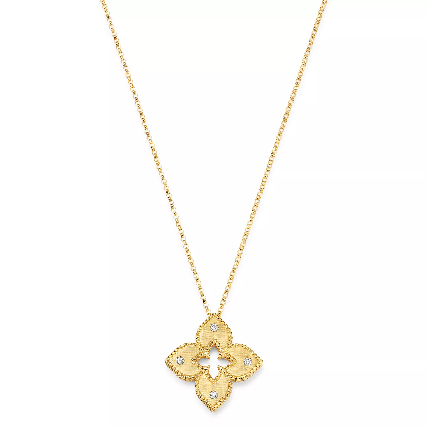 Roberto Coin 18K Yellow Gold Petite Venetian Princess Diamond Pendant Necklace, 17"