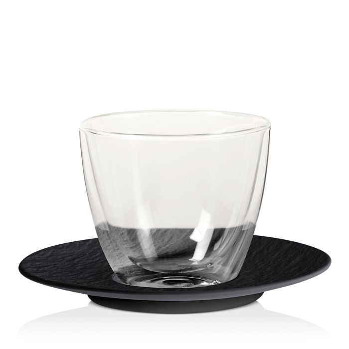 Shop Villeroy & Boch Manufacture Rock Black Espresso Cup Saucer In White