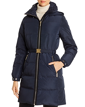 Kate Spade Belted Heavyweight Down Coat In English Navy
