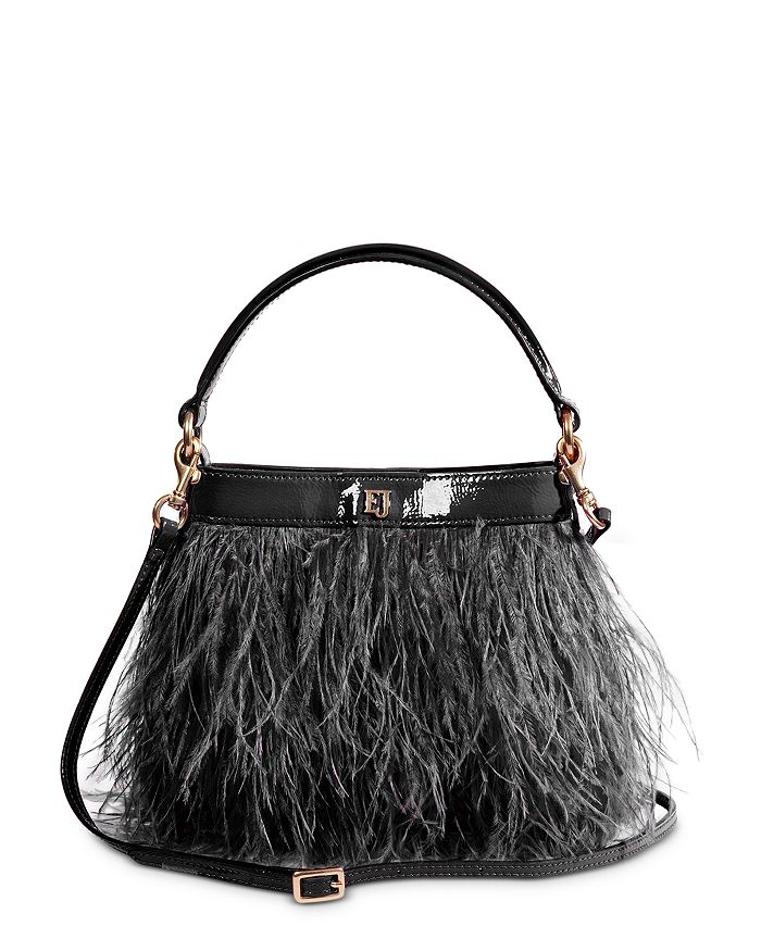 ERIC JAVITS SHINDIG OSTRICH FEATHER SMALL CROSSBODY BAG,23186