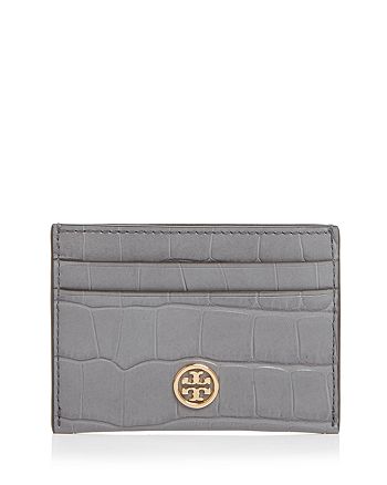 Tory Burch Robinson Embossed Leather Card Case | Bloomingdale's