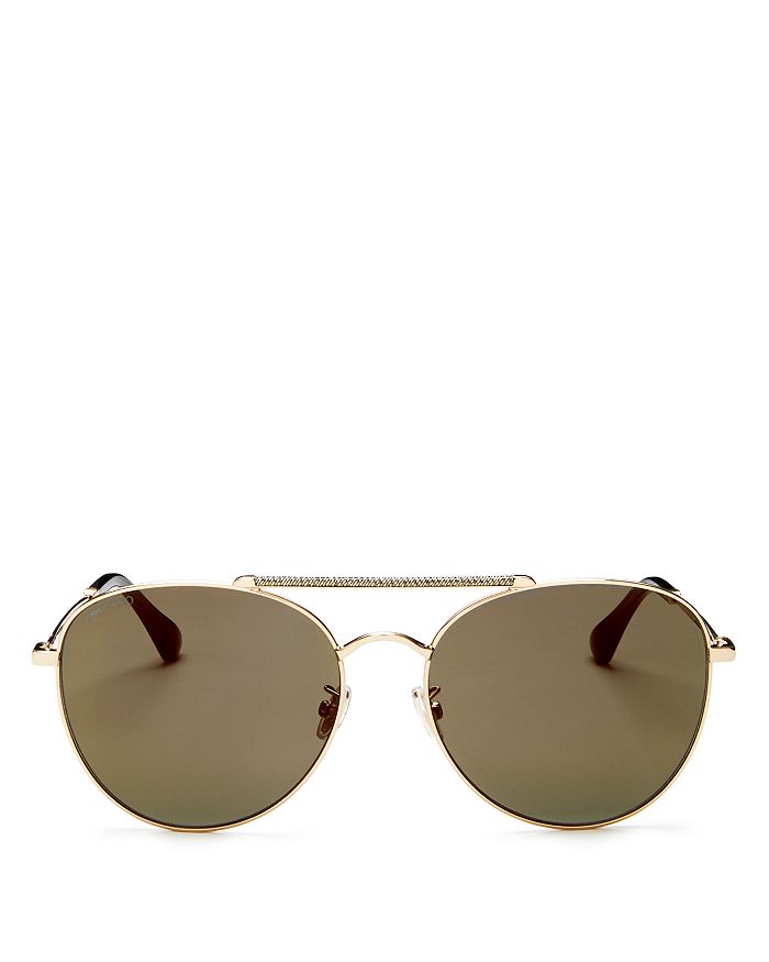 Jimmy Choo Women's Abbie Brow Bar Aviator Sunglasses, 61mm | Bloomingdale's