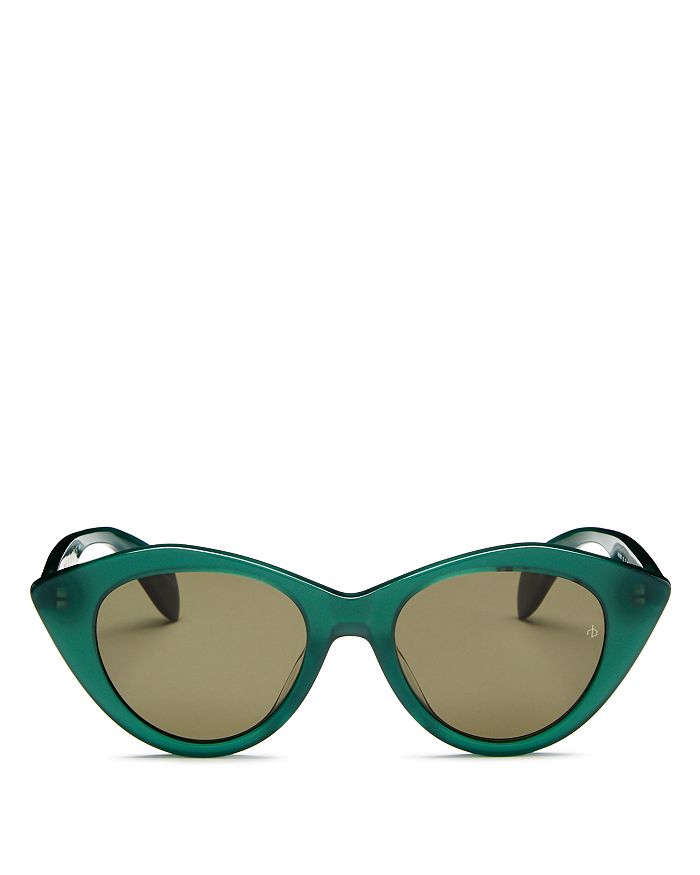 Rag & Bone Women's Cat Eye Sunglasses, 49mm In Green/green