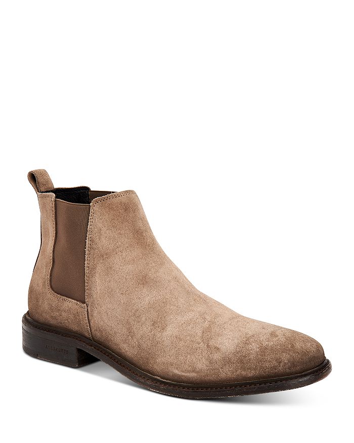 Allsaints Rook Suede Chelsea Boots In Taupe