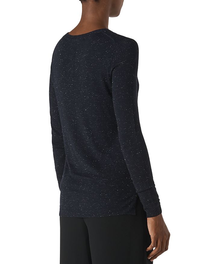 Whistles Annie Sparkle-knit Top In Navy