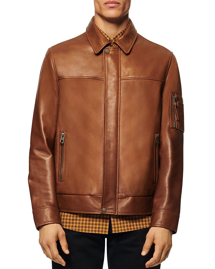 ANDREW MARC BALTHAZAR LEATHER BOMBER JACKET,AM9A1254