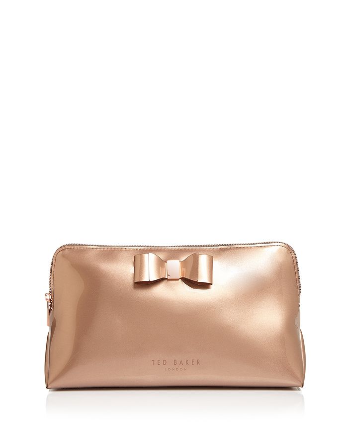 Ted Baker Vanitee Bow Cosmetics Case In Rosegold