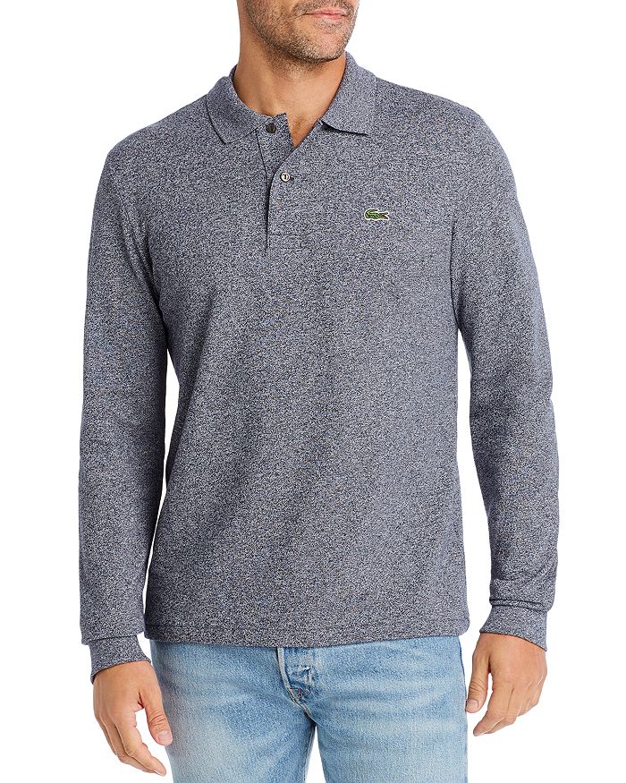 Lacoste Long Sleeve Polo Shirt In Eclipse Gray Chine