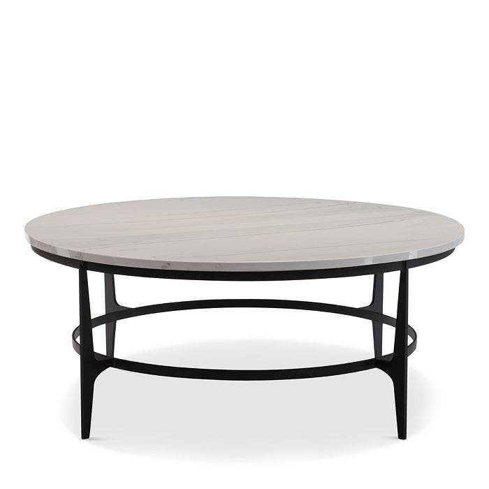 Shop Bernhardt Avondale Round Cocktail Table In Marble