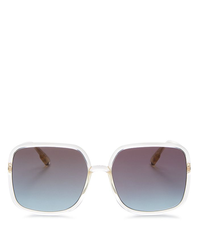 Dior Stellaire Square Sunglasses, 59mm In Yellow/gray
