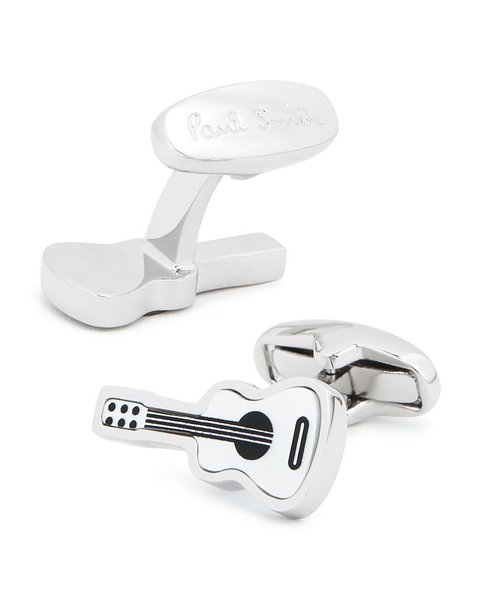 Paul Smith Guitar Mother-of-pearl & Onyx Cufflinks In White