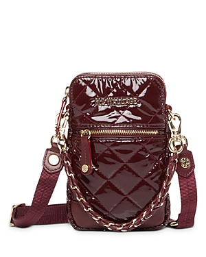 Mz Wallace Micro Crosby Crossbody In Port Lacquer/gold