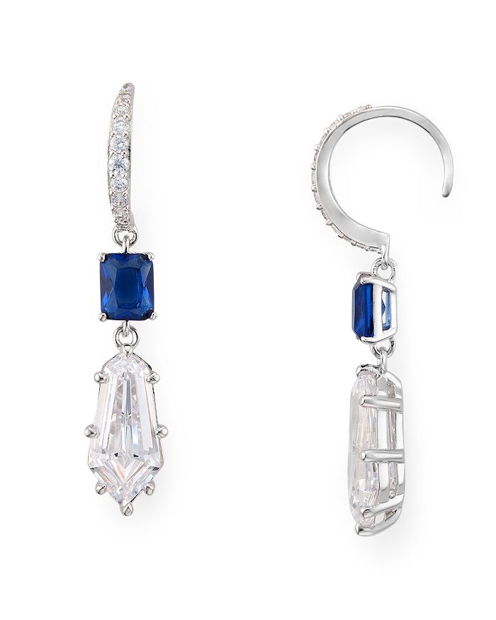 Nadri Eliza Drop Earrings In Blue/silver