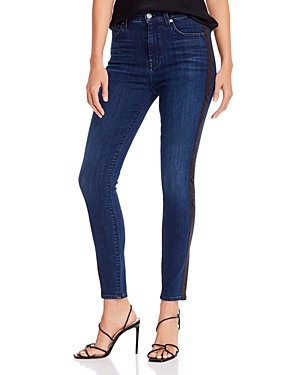 Click to view more detailed imagery on our partner's website 7 For All Mankind Ankle Skinny Jeans In Brown Snake Stripe