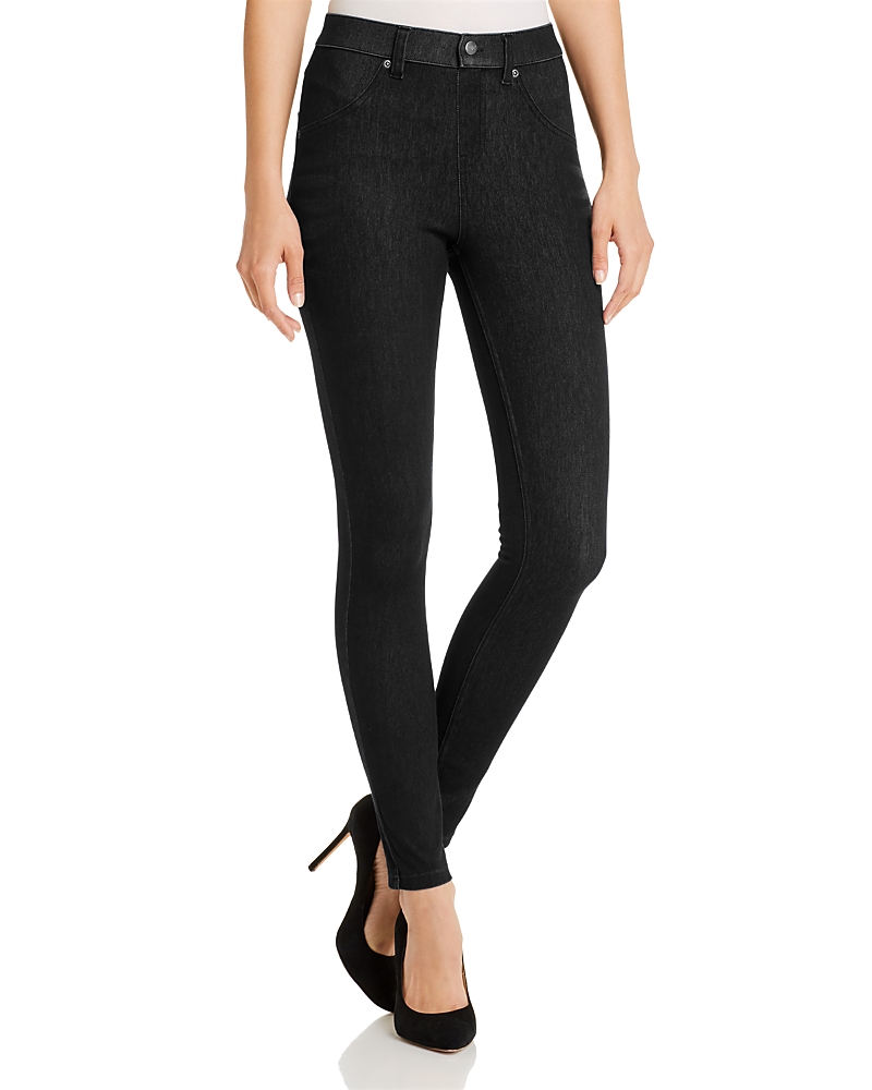 Hue Ultra-soft High-waisted Denim Leggings In Black