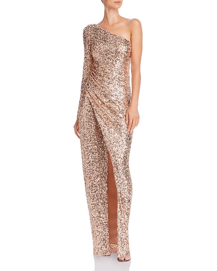 Aqua One-shoulder Sequin Gown - 100% Exclusive In Champagne