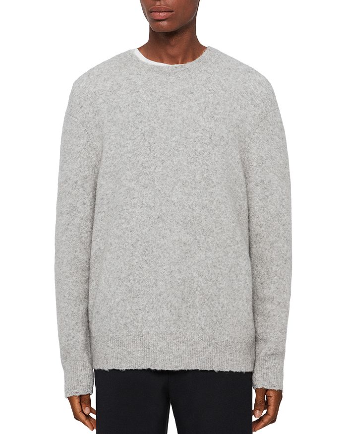 Allsaints Kez Crew Pullover Sweater In Tin Gray Marl