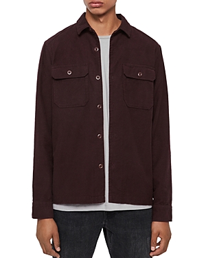 Allsaints Humboldt Regular Fit Button-down Shirt In Oxblood Red