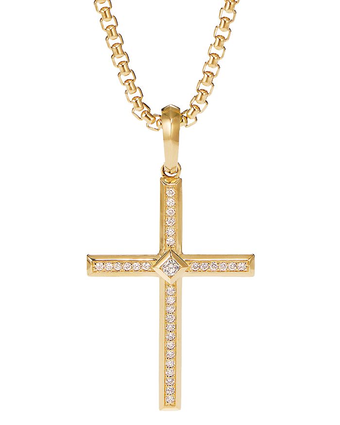 David Yurman 18K Yellow Gold Modern Renaissance Cross Pendant with ...