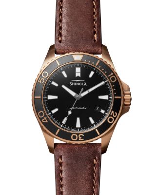 Shinola - The Shinola Monster Brown Leather Strap Watch, 43mm