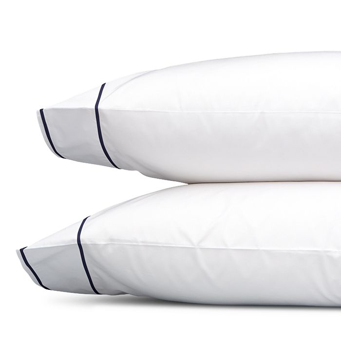 Matouk Ansonia Percale King Pillowcase, Pair In Navy Blue