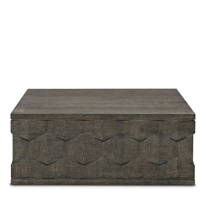 Bernhardt Leeward Square Outdoor Cocktail Table In Cerused Charcoal Finish