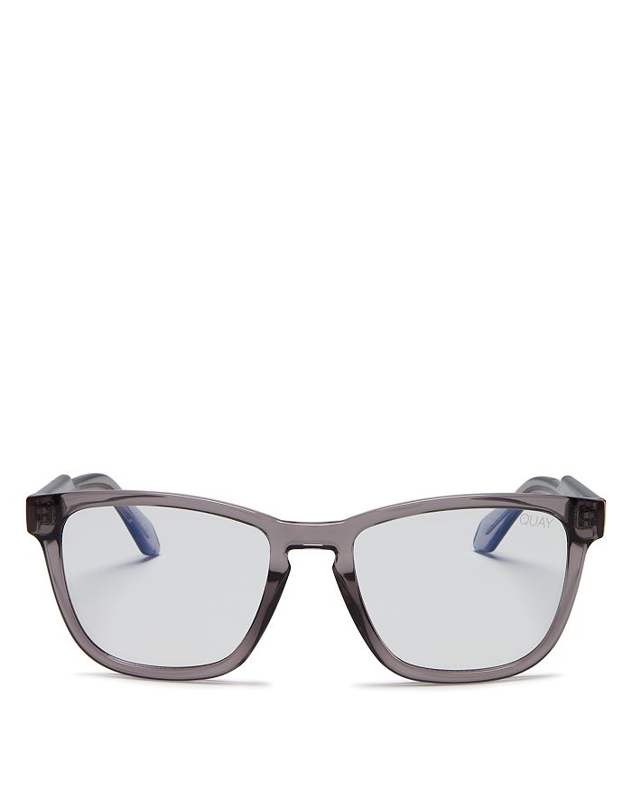 Quay Hardwire 50mm Blue Light Blocking Optical Glasses - Grey/ Clear Blue Light In Gray/clear Blue Light