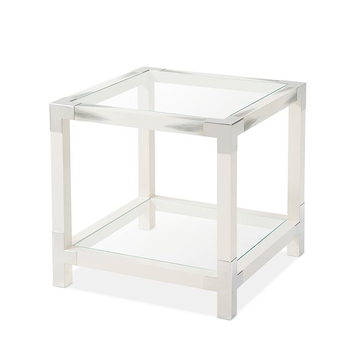 Theodore Alexander Cutting Edge Accent Table In White Horn