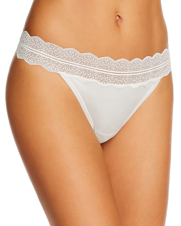 Calvin Klein Micro Lace Thong In Ivory