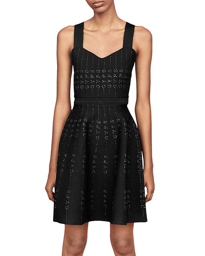 MAJE GYPS METALLIC DETAIL DRESS