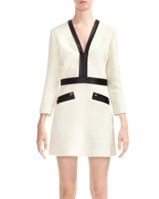 maje white tweed dress