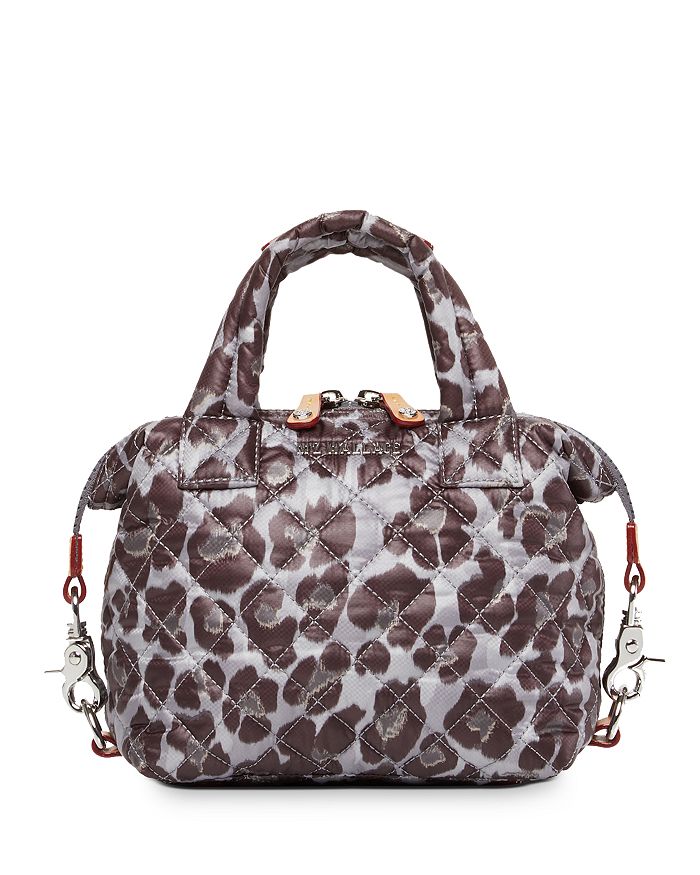 Mz Wallace Animal Print Micro Sutton Tote In Magnet Leopard