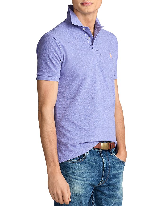 Polo Ralph Lauren Pique Custom Slim Fit Polo Shirt In Maidstone Purple Heather
