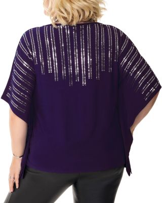 sequin plus size tops