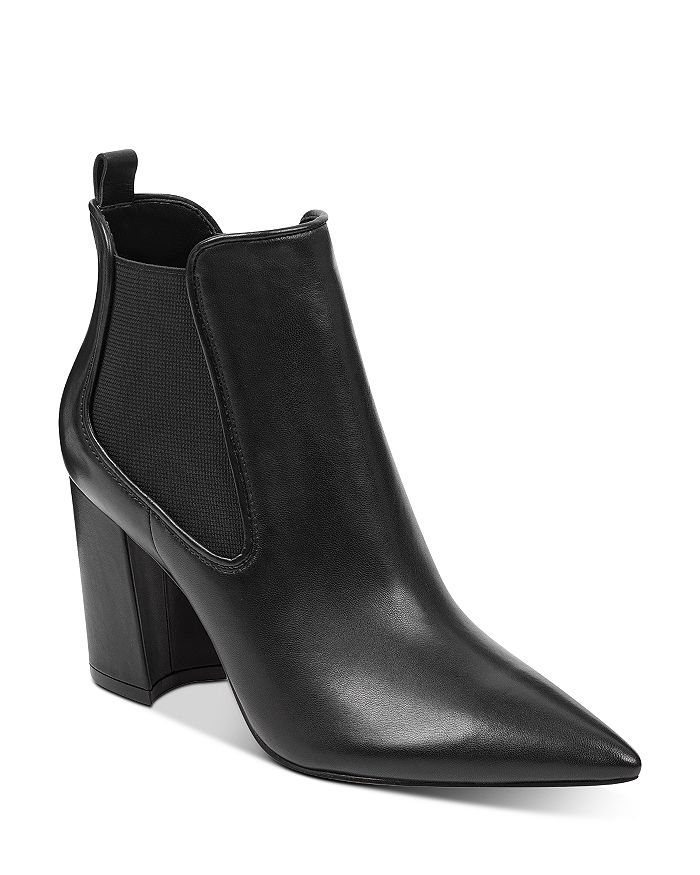 Marc Fisher Ltd Women's Taci Block Heel Booties In Black Leather