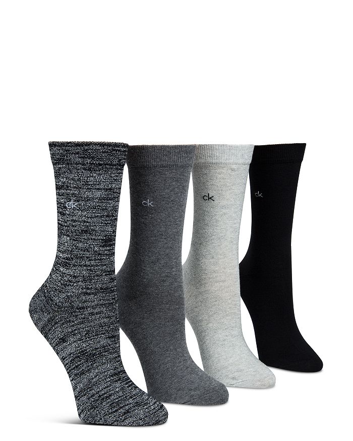 Calvin Klein Holiday Luxury Socks, Set Of 4 In Black/charcoal/oxford