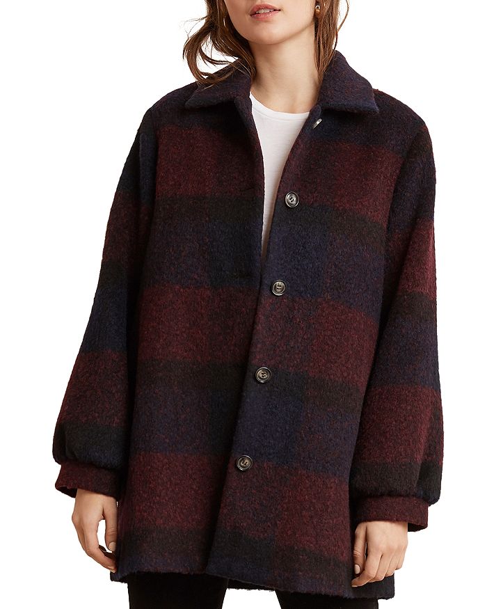 Velvet plaid coat store