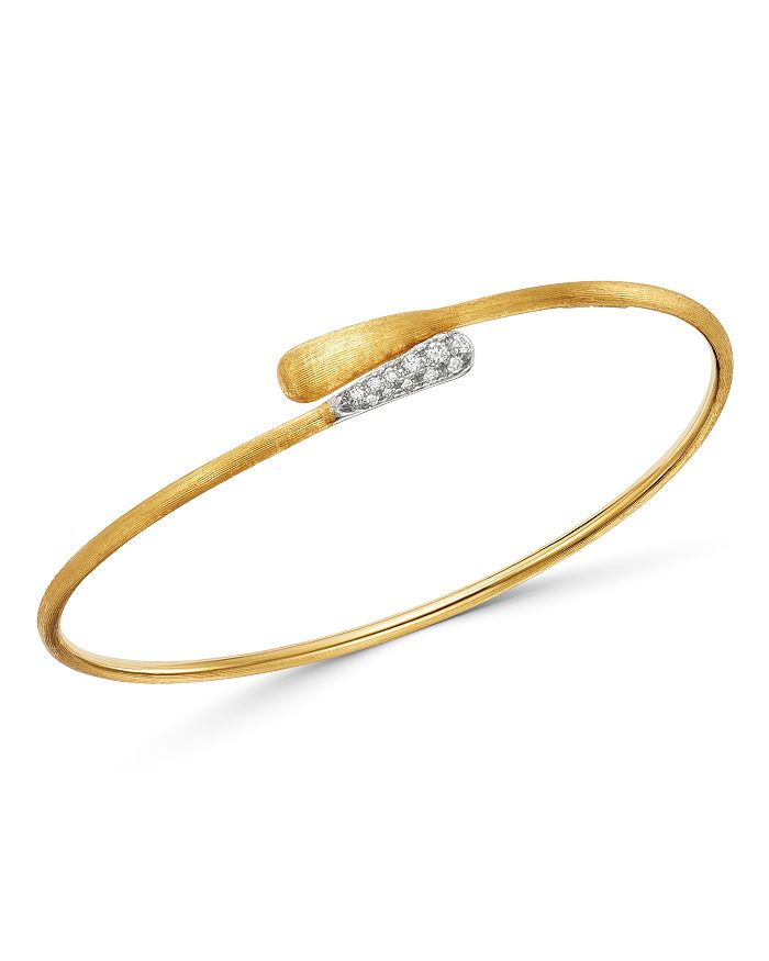 Shop Marco Bicego 18k Yellow Gold Lucia Diamond Bangle Bracelet In White/gold