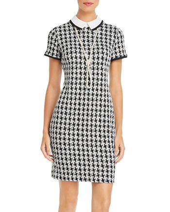 Karl Lagerfeld Paris Houndstooth Knit Necklace Dress Bloomingdale S