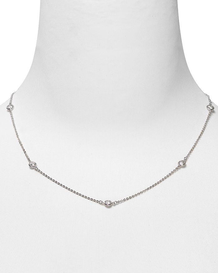 Crislu Station Chain Necklace, 16 In Silver