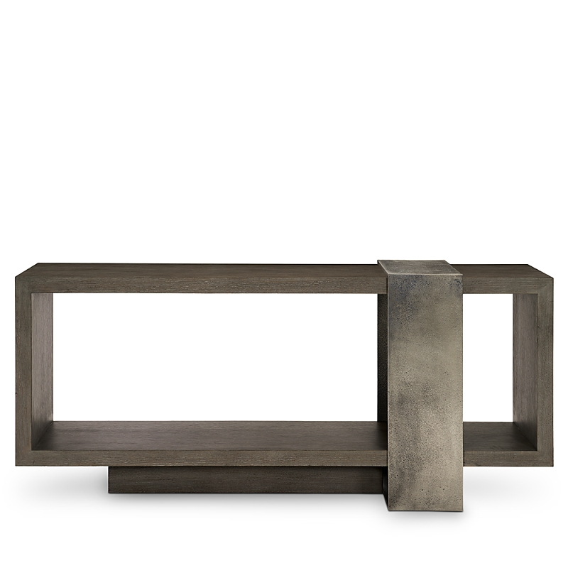 Bernhardt Linea Console Table In Cerused Charcoal