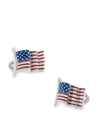 Sterling Silver American Flag Cufflinks
