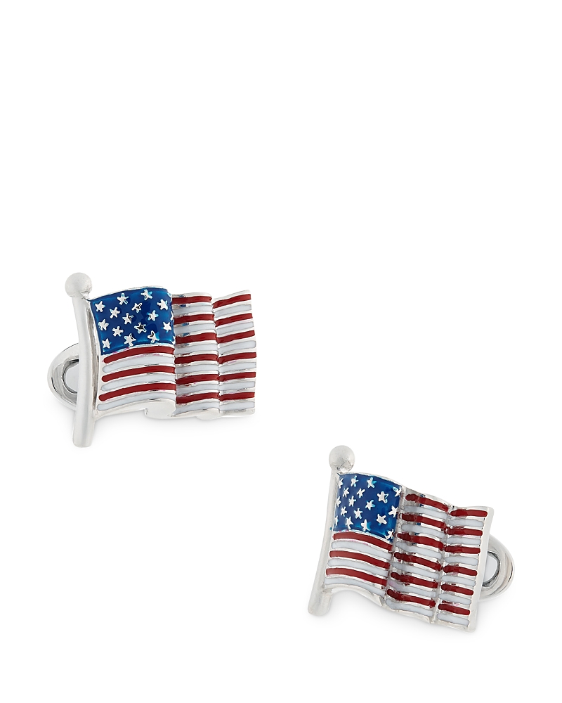 Jan Leslie Sterling Silver American Flag Cufflinks Jan Leslie Sterling Silver American Flag Cufflinks