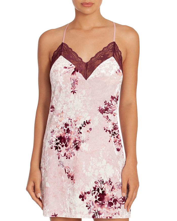 IN BLOOM BY JONQUIL IN BLOOM BY JONQUIL FLORAL CRUSHED VELVET CHEMISE,ALP110