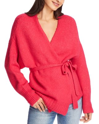1.STATE Belted Wrap Sweater 