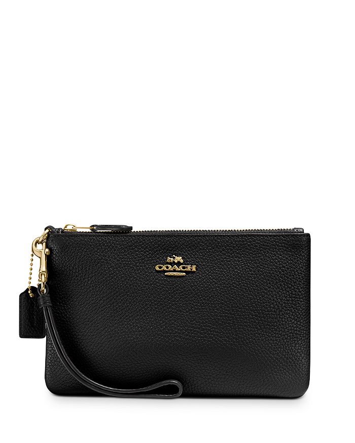 COACH Polished Pebble Leather Small Wristlet | Bloomingdale's